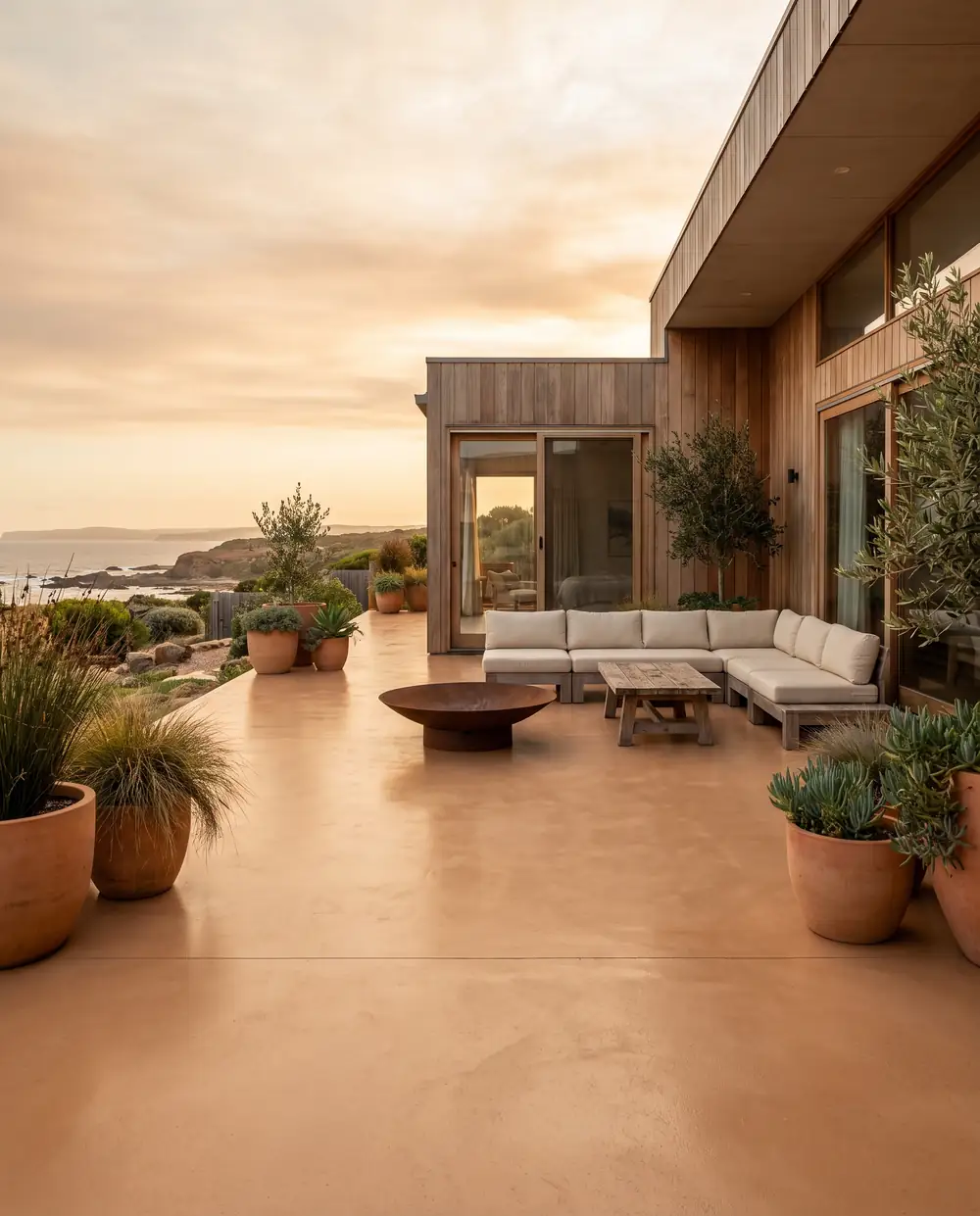 Concrete alfresco patio