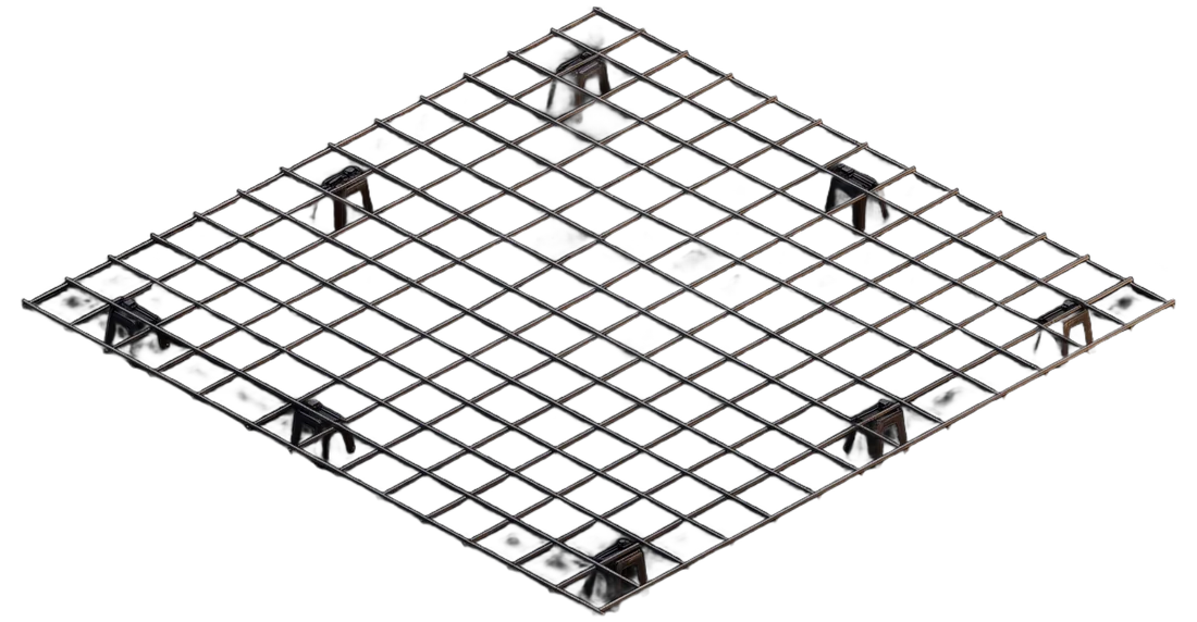 SL72 steel reinforcing mesh on bar chairs