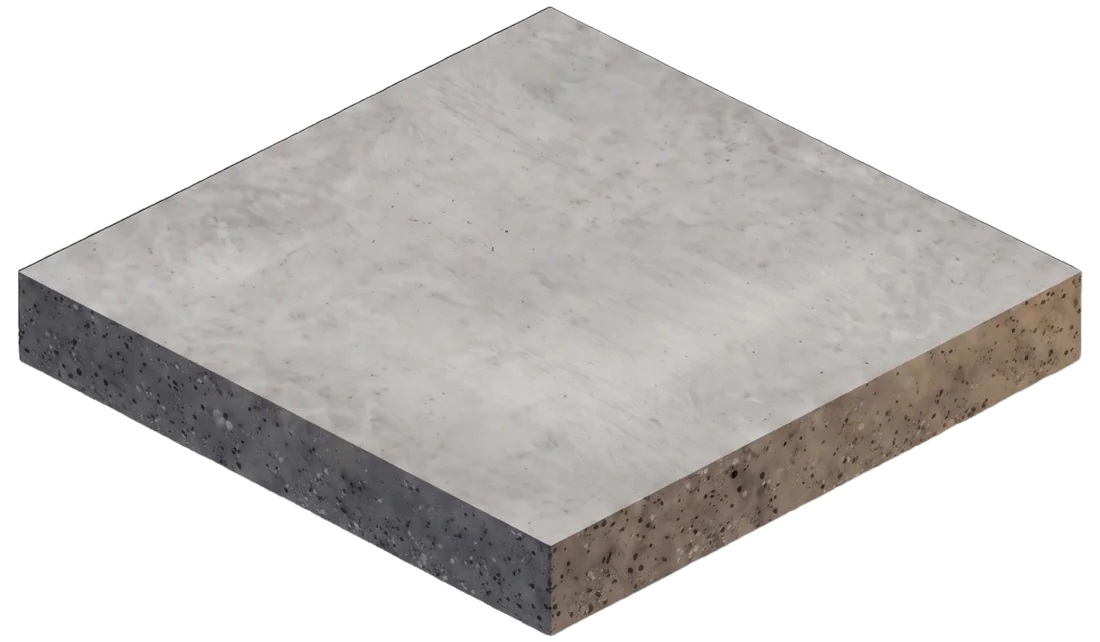 100mm concrete slab layer